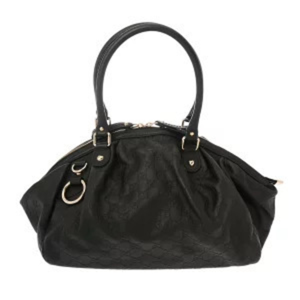 Gucci Guccissima Tote Bag Black Leather